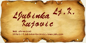 LJubinka Kujović vizit kartica